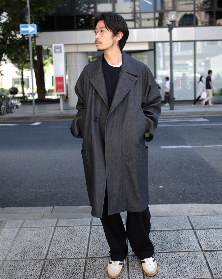 HERILL　cashmere denim P coat　コート